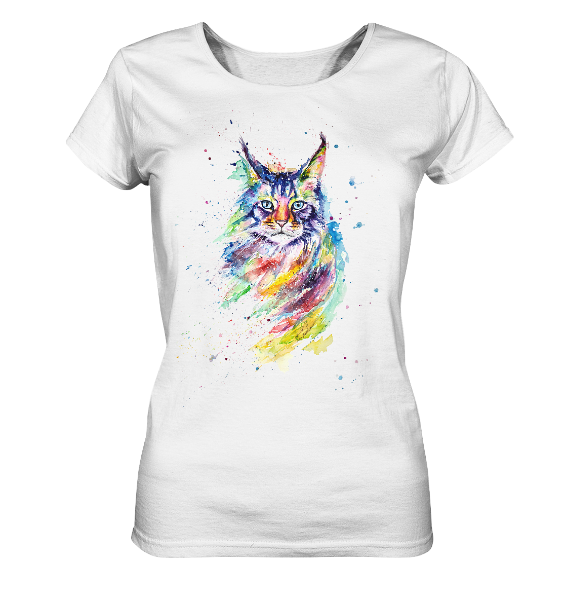 Bunte Katze - Ladies Organic Basic Shirt