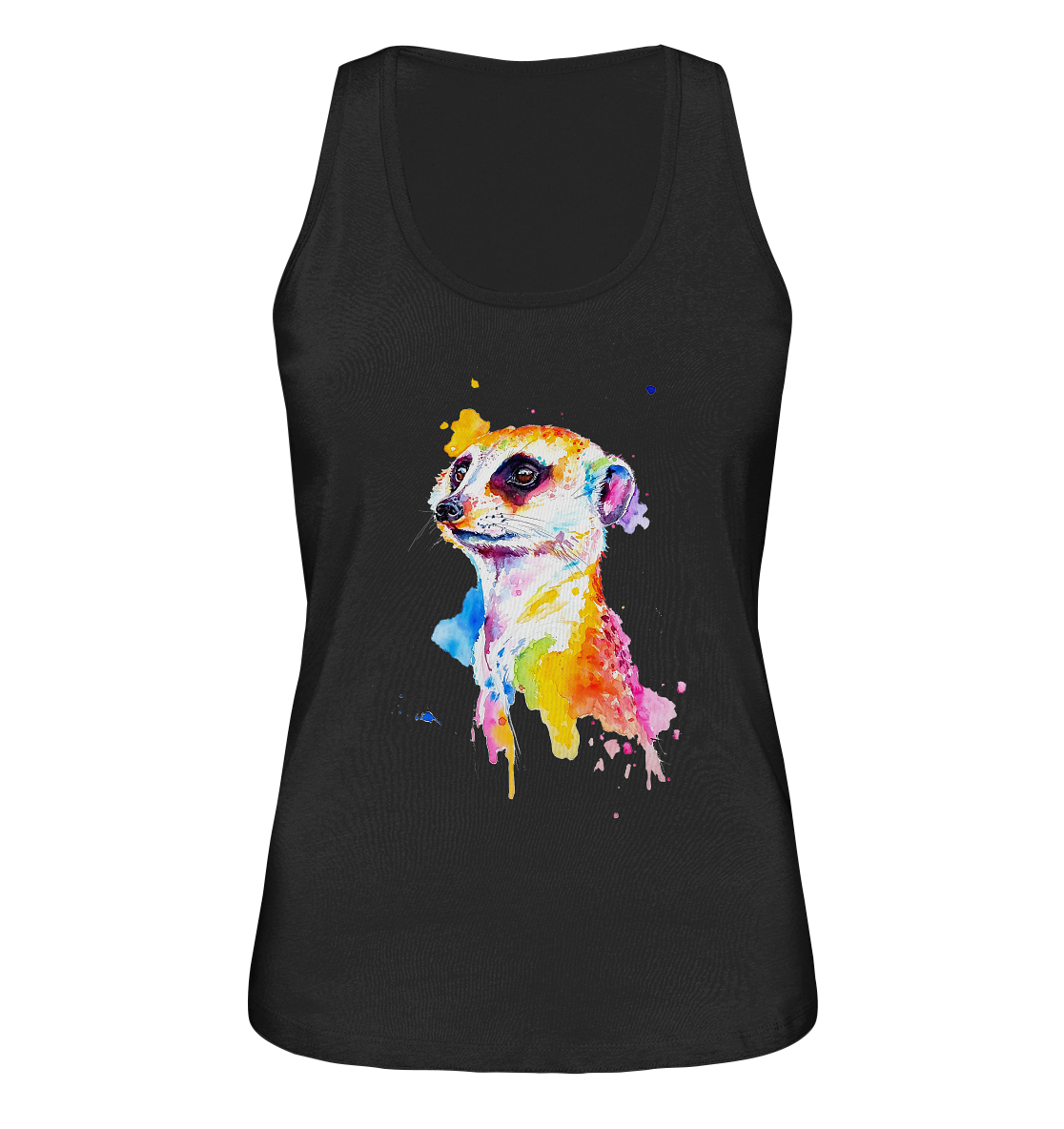 Motiv farbenfrohes Erdmännchen - Ladies Organic Tank-Top