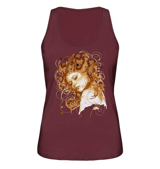 Kaffeemotiv Portrait mit goldenen Haaren - Ladies Organic Tank-Top