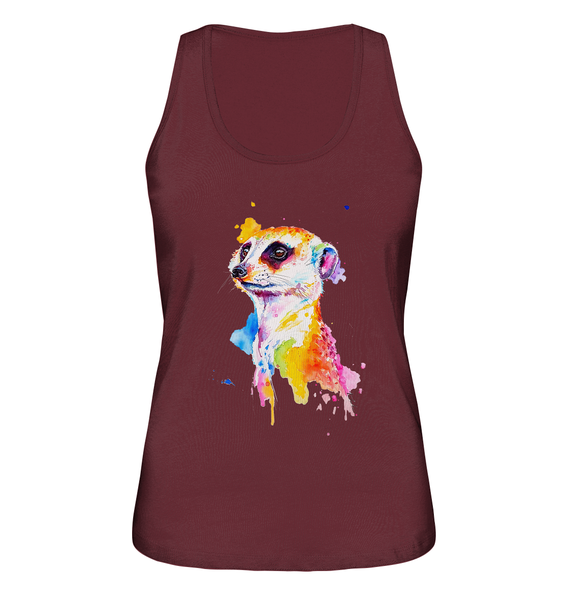 Motiv farbenfrohes Erdmännchen - Ladies Organic Tank-Top