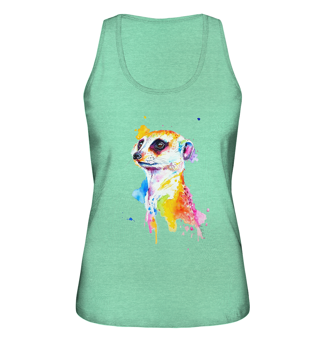 Motiv farbenfrohes Erdmännchen - Ladies Organic Tank-Top