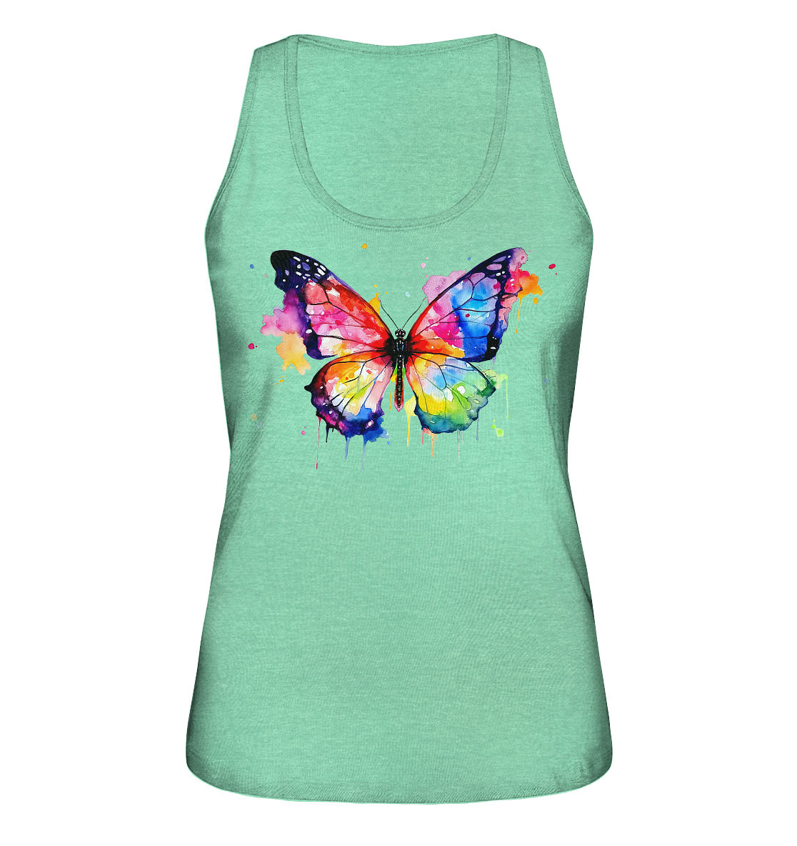 Motiv farbenfroher Schmetterling - Ladies Organic Tank-Top