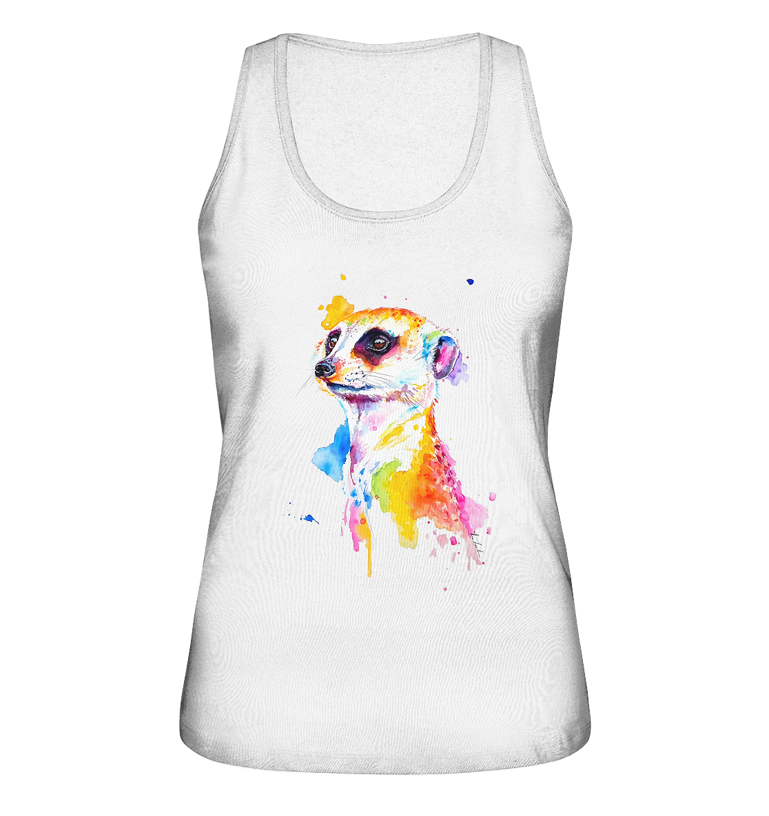 Motiv farbenfrohes Erdmännchen - Ladies Organic Tank-Top