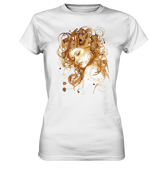 Kaffeemotiv Portrait mit goldenen Haaren - Ladies Premium Shirt