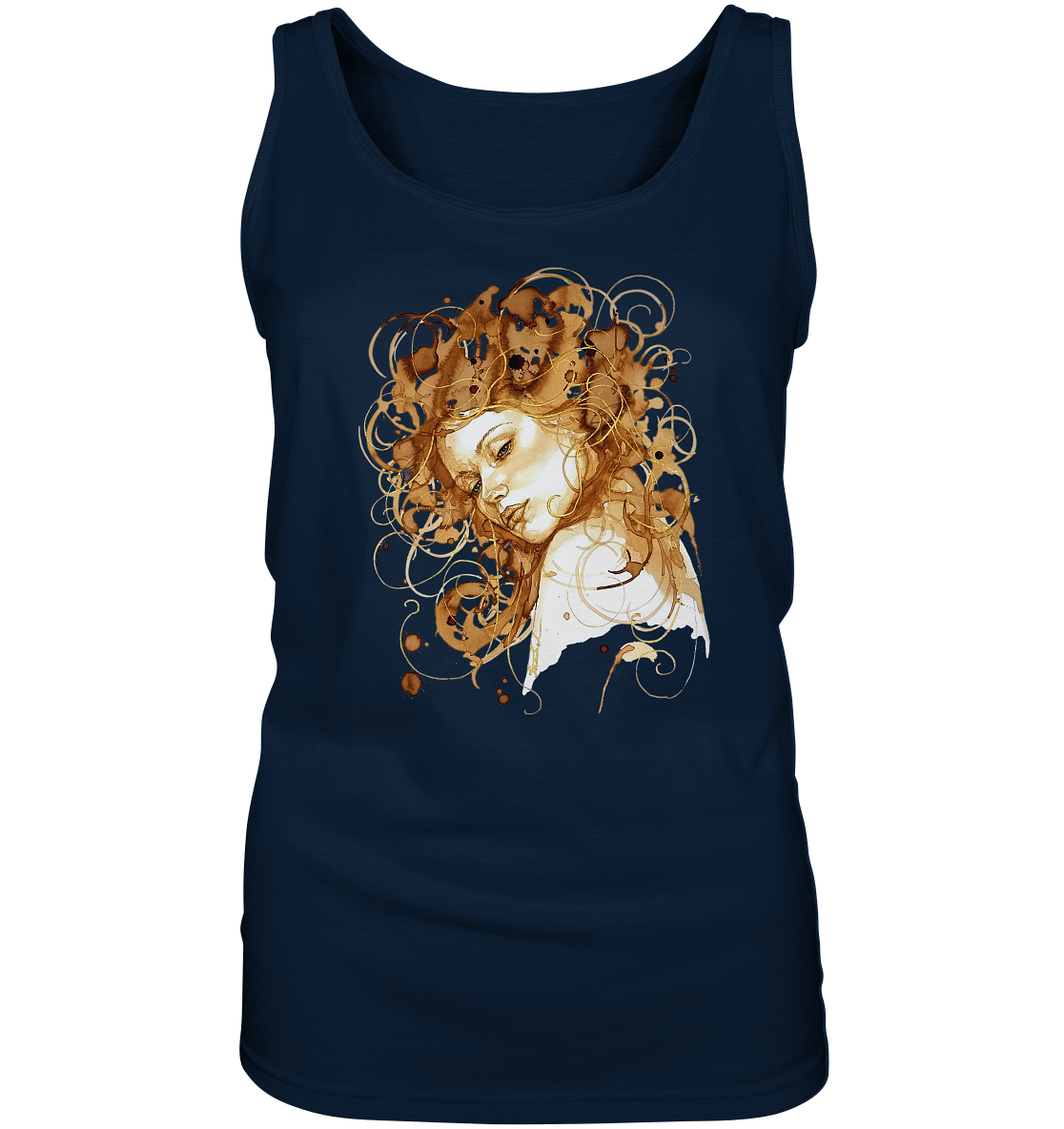 Kaffeemotiv Portrait mit goldenen Haaren - Ladies Tank-Top