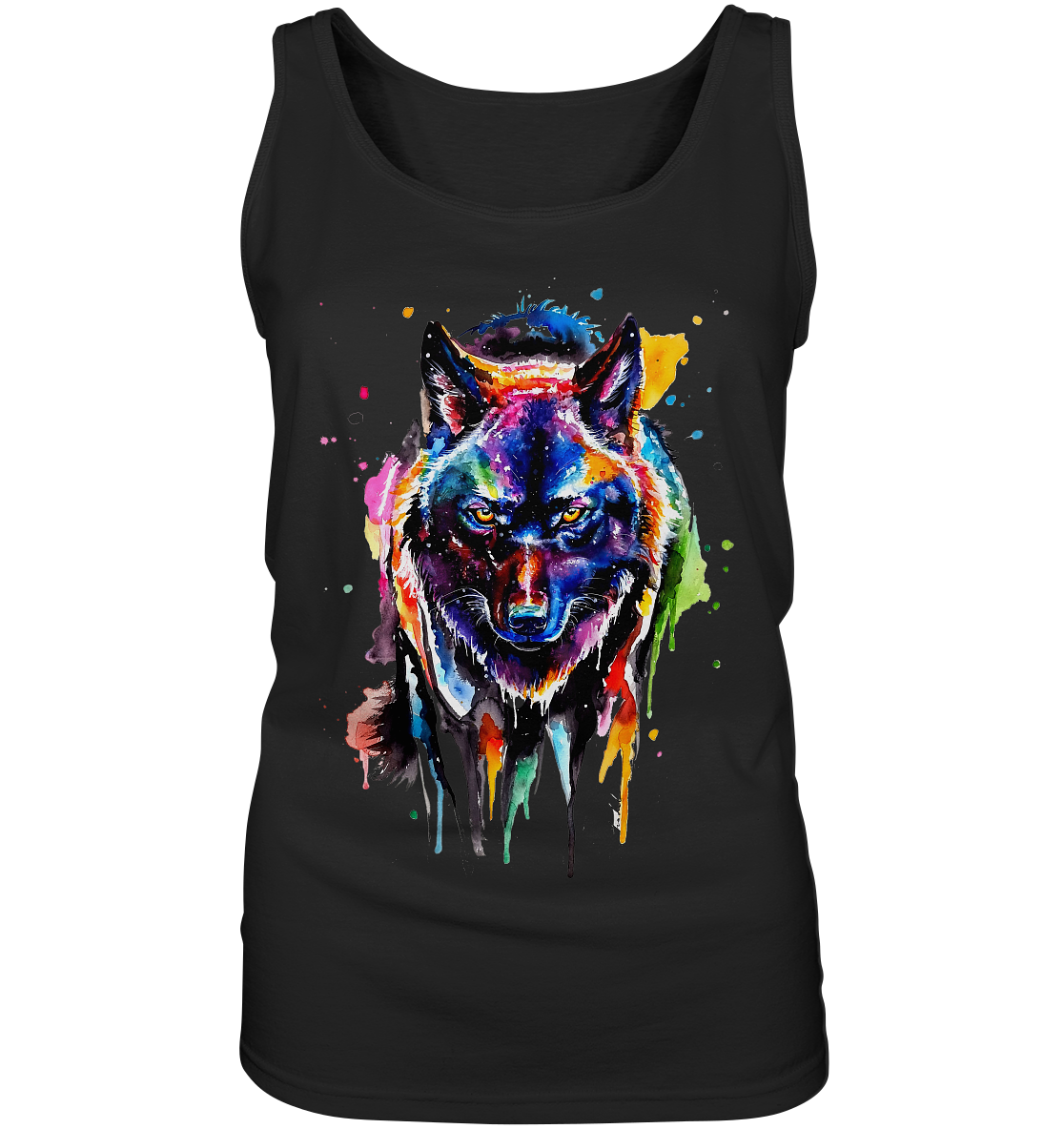 Bunter schwarzer Wolf - Ladies Tank-Top