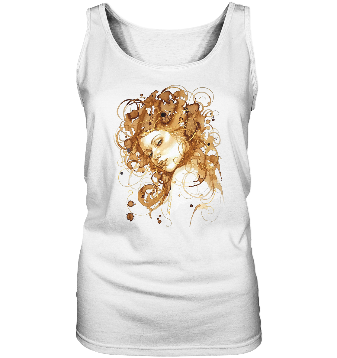 Kaffeemotiv Portrait mit goldenen Haaren - Ladies Tank-Top