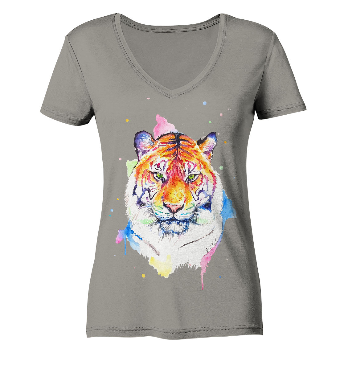 Bunter Tiger - Ladies V-Neck Shirt