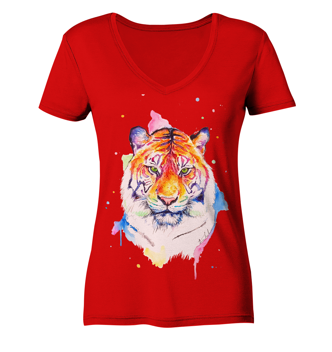 Bunter Tiger - Ladies V-Neck Shirt