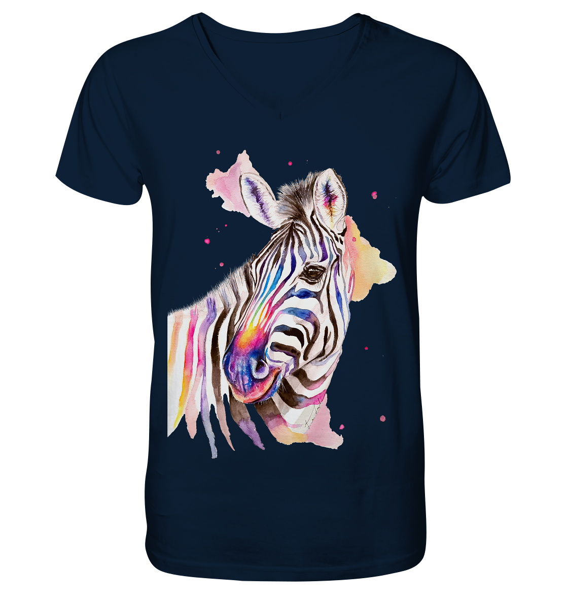 Buntes Zebra - Mens Organic V-Neck Shirt