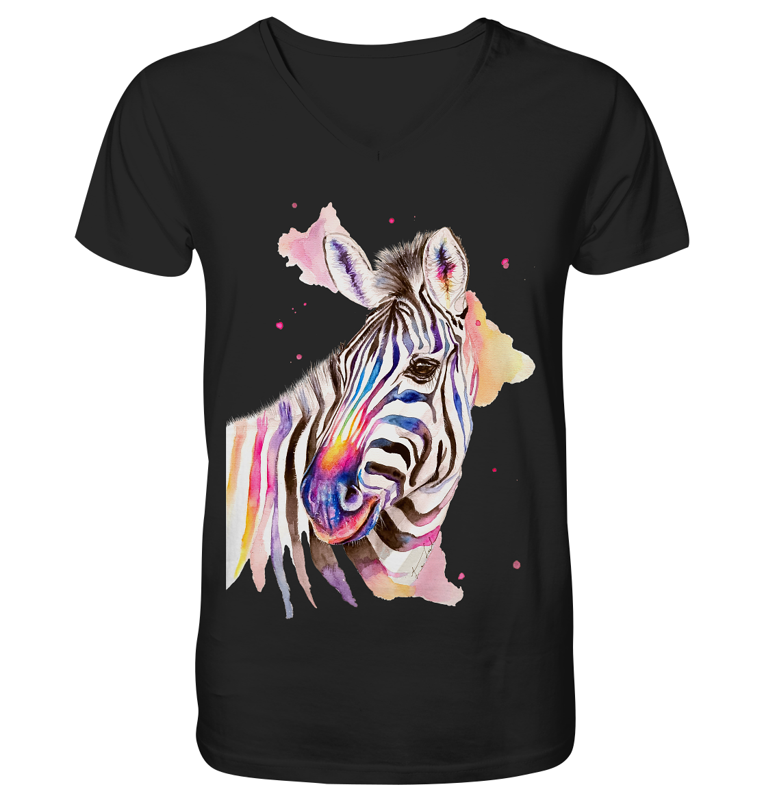 Buntes Zebra - Mens Organic V-Neck Shirt