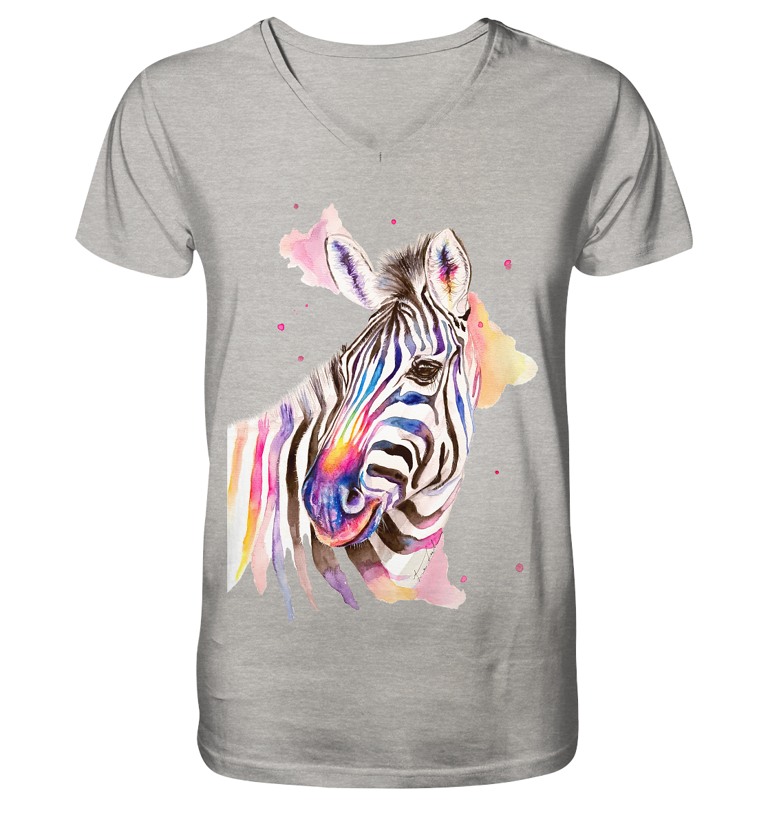 Buntes Zebra - Mens Organic V-Neck Shirt