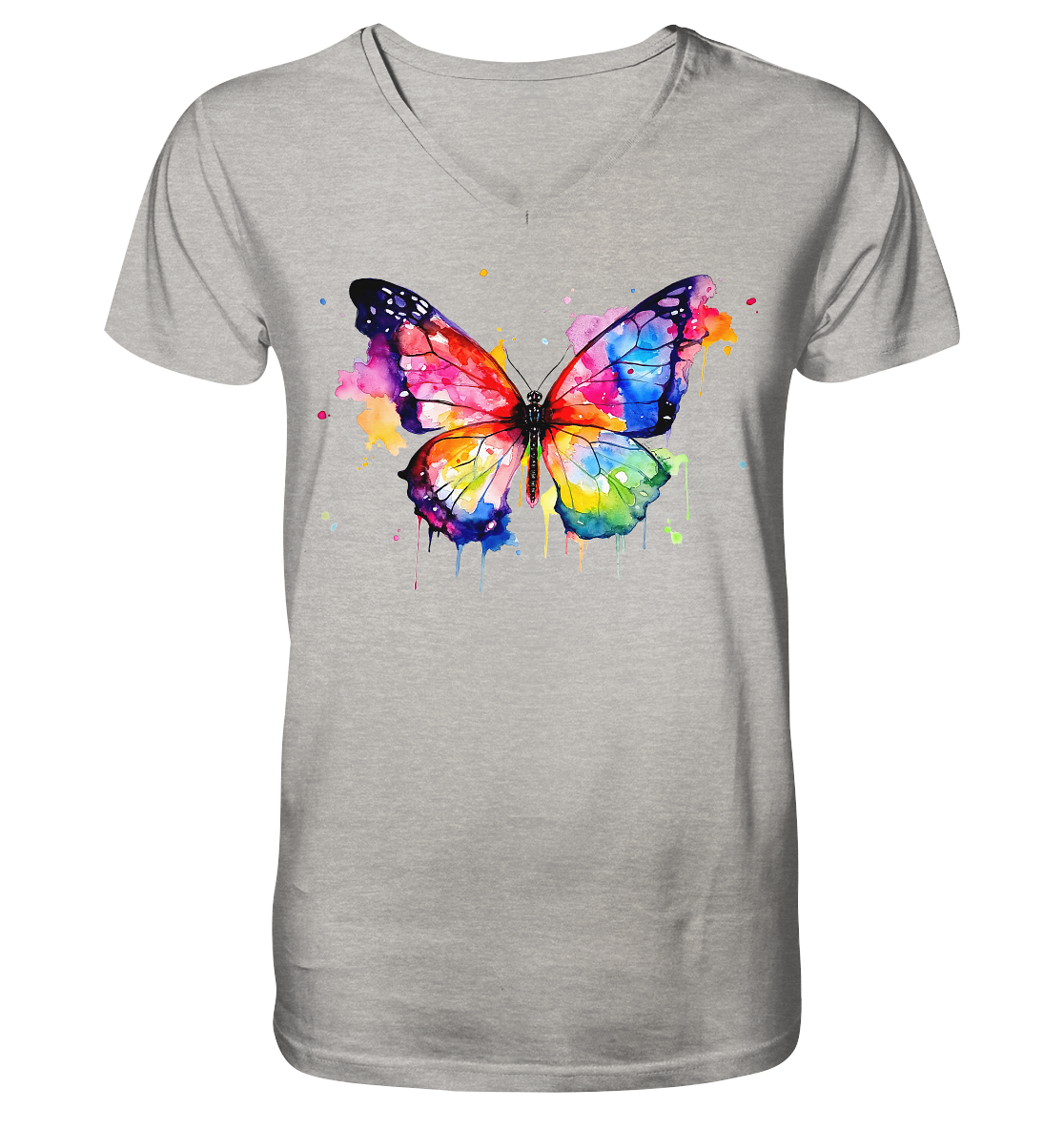 Motiv farbenfroher Schmetterling - Mens Organic V-Neck Shirt