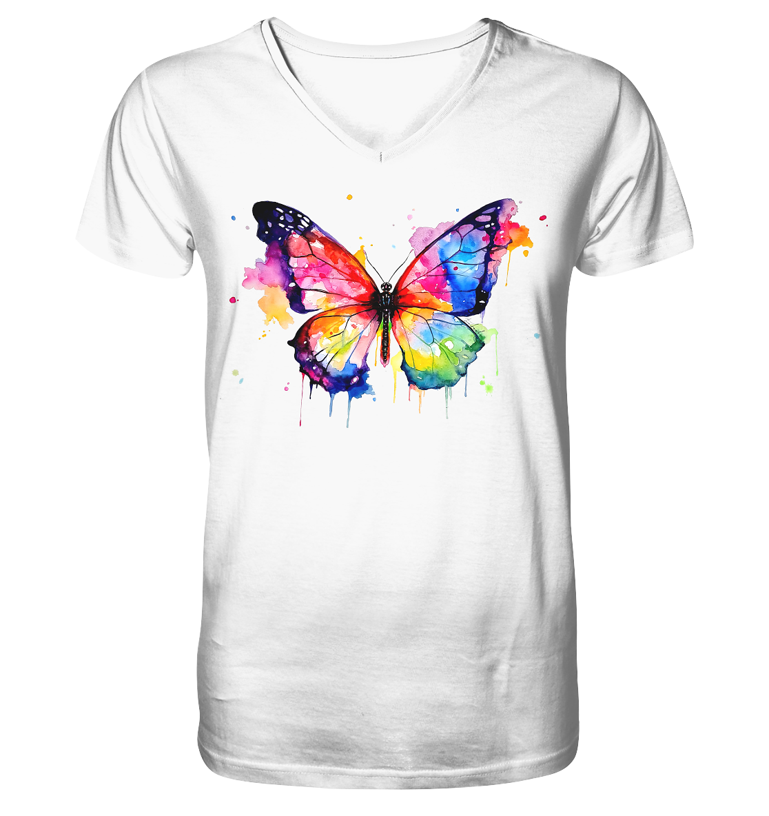 Motiv farbenfroher Schmetterling - Mens Organic V-Neck Shirt