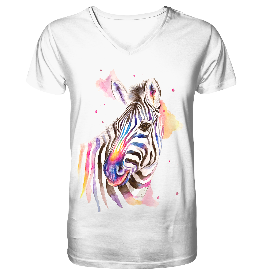 Buntes Zebra - Mens Organic V-Neck Shirt