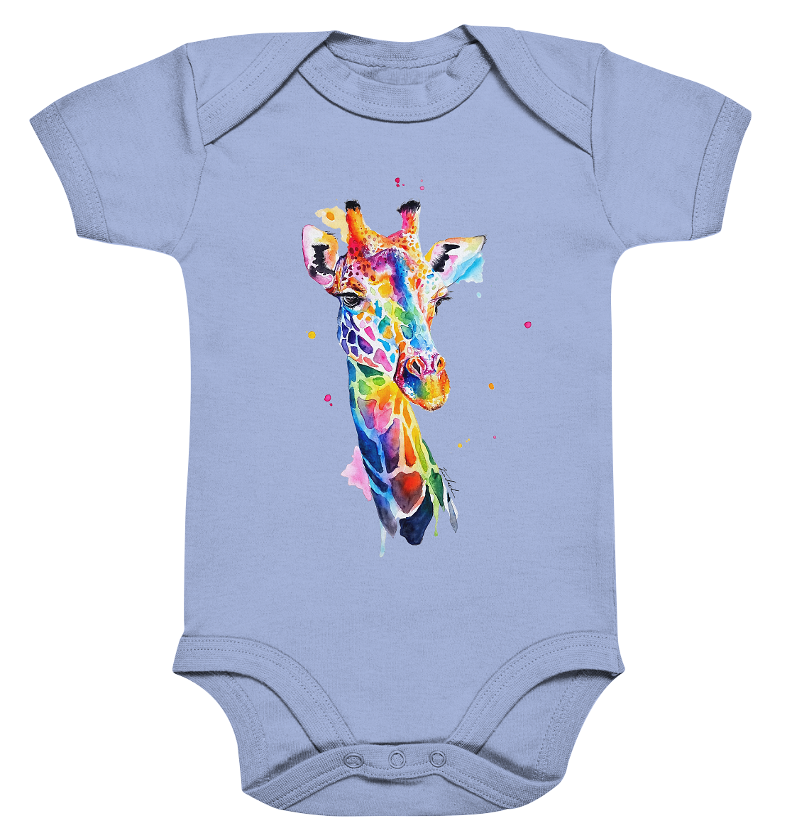 Motiv farbenfrohe Giraffe - Organic Baby Bodysuite