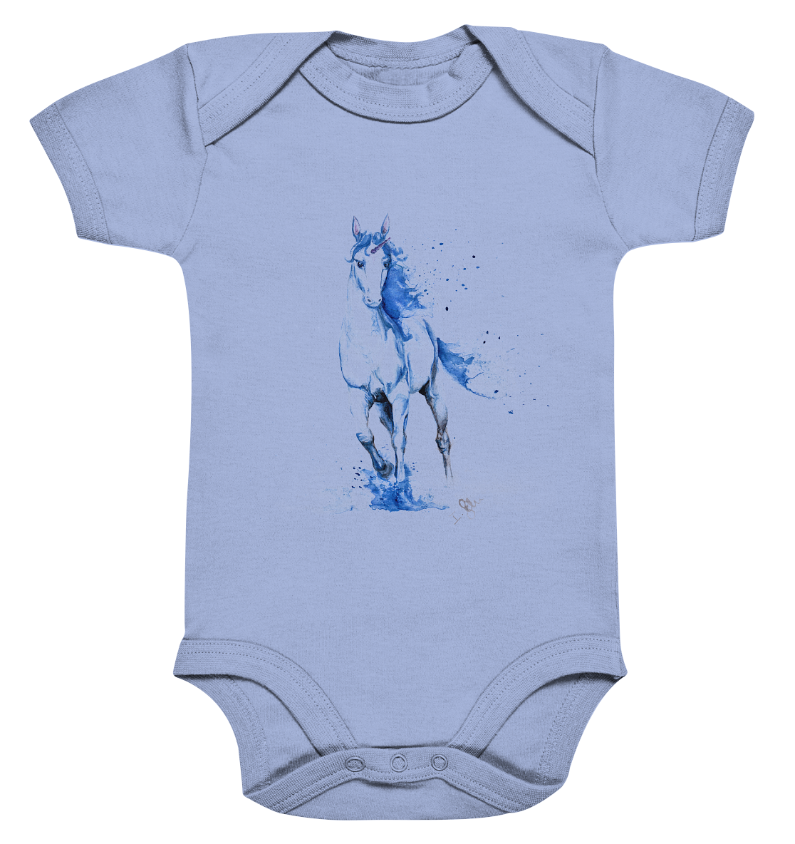 Blaues Einhorn - Organic Baby Bodysuite