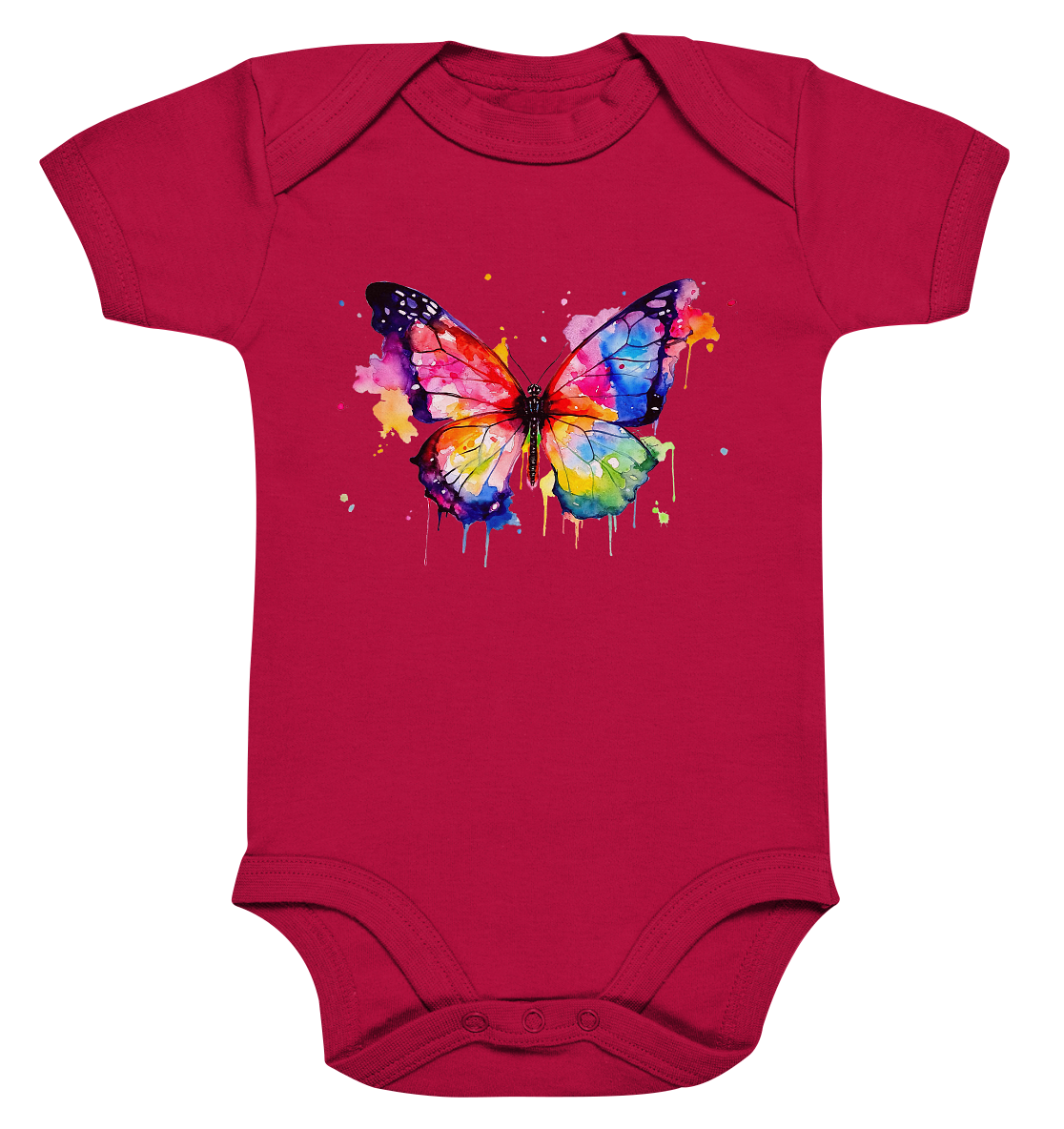 Motiv farbenfroher Schmetterling - Organic Baby Bodysuite