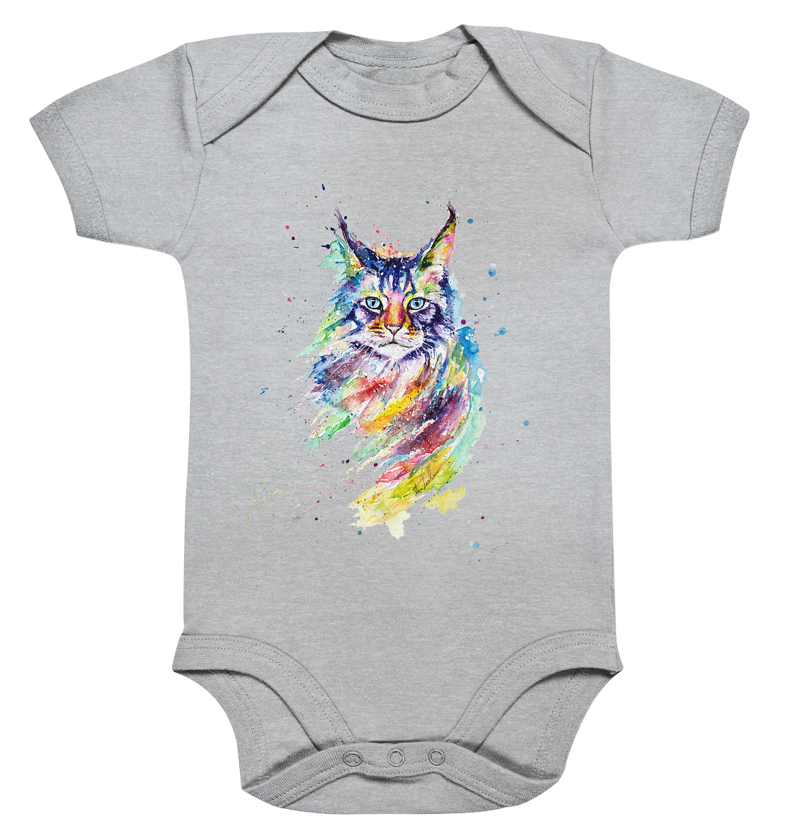 Bunte Katze - Organic Baby Bodysuite