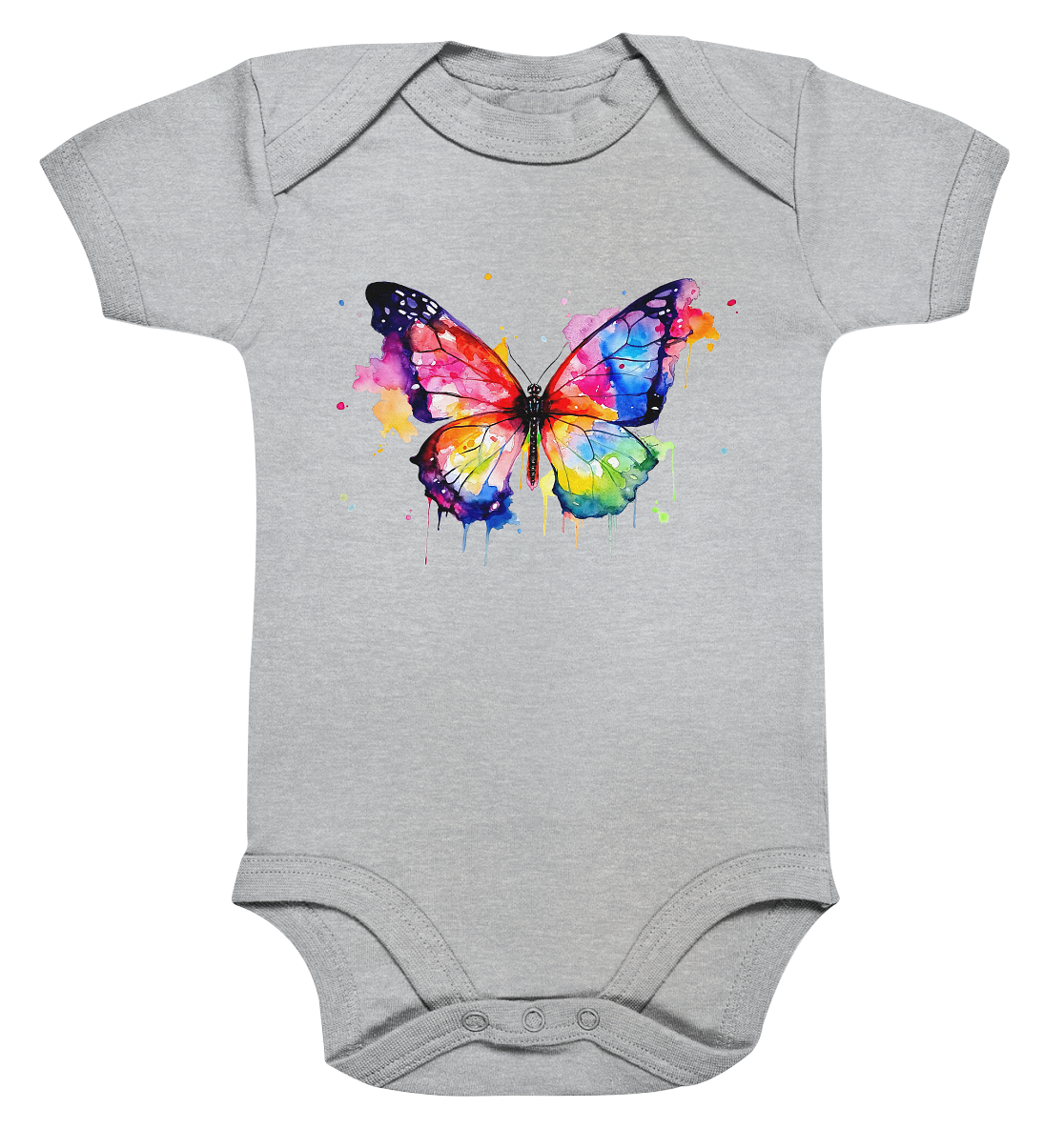 Motiv farbenfroher Schmetterling - Organic Baby Bodysuite