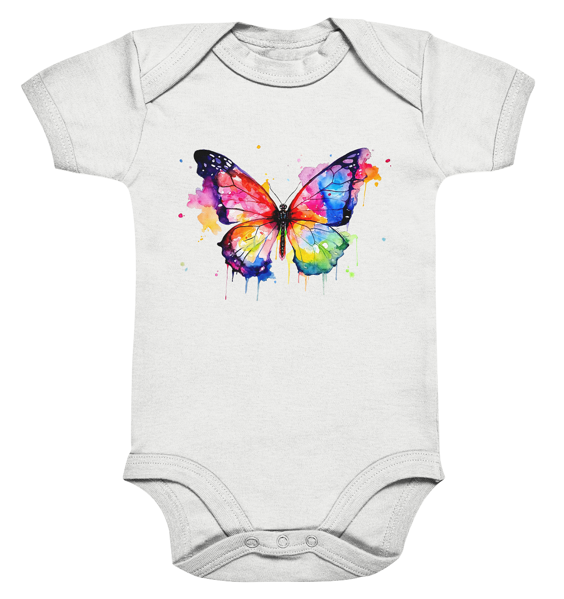 Motiv farbenfroher Schmetterling - Organic Baby Bodysuite