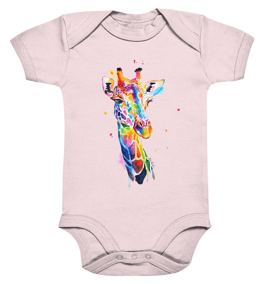 Motiv farbenfrohe Giraffe - Organic Baby Bodysuite