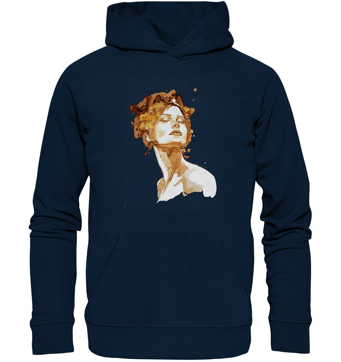 Kaffeemotiv Portrait mit Ginko - Organic Basic Hoodie