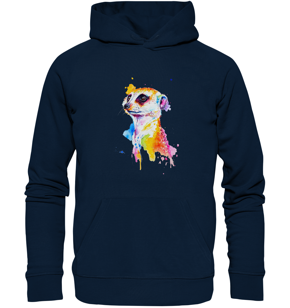 Motiv farbenfrohes Erdmännchen - Organic Basic Hoodie