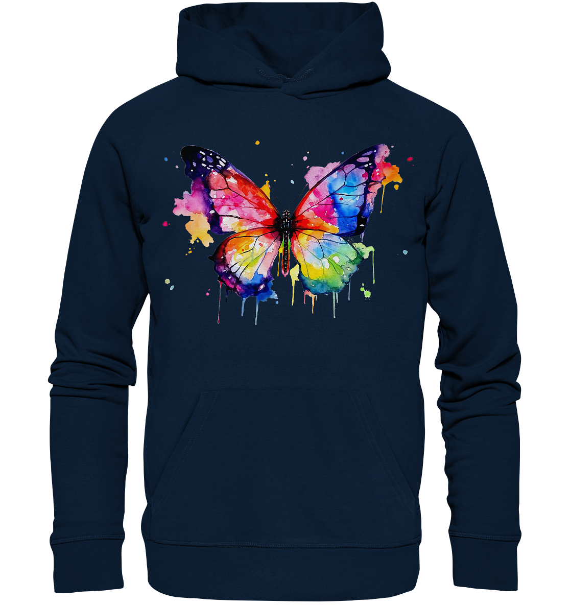 Motiv farbenfroher Schmetterling - Organic Basic Hoodie