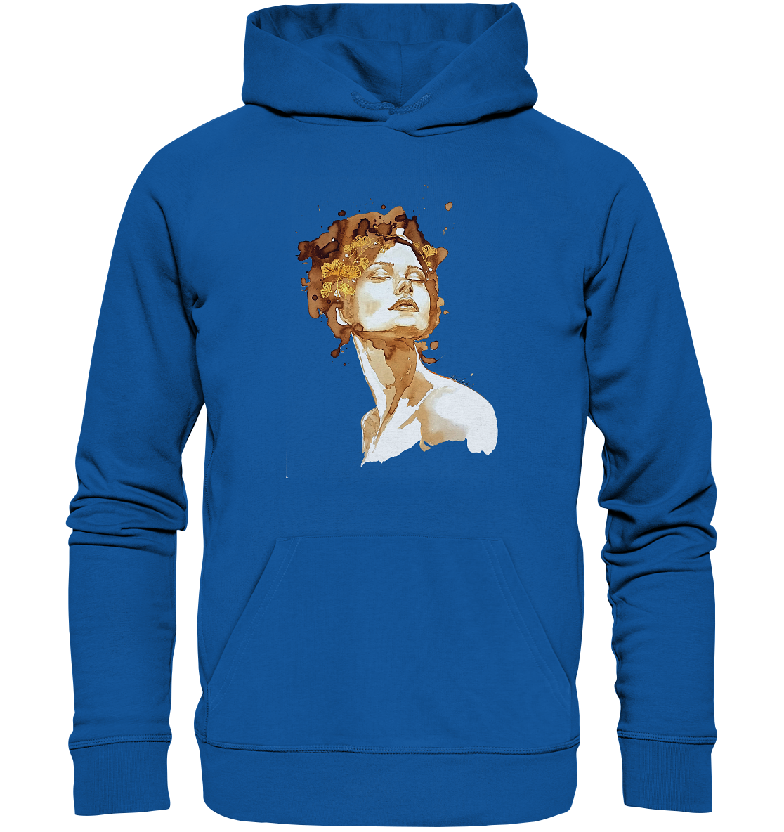 Kaffeemotiv Portrait mit Ginko - Organic Basic Hoodie