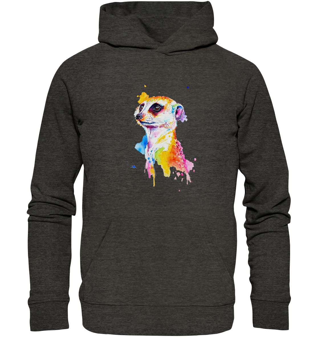 Motiv farbenfrohes Erdmännchen - Organic Basic Hoodie