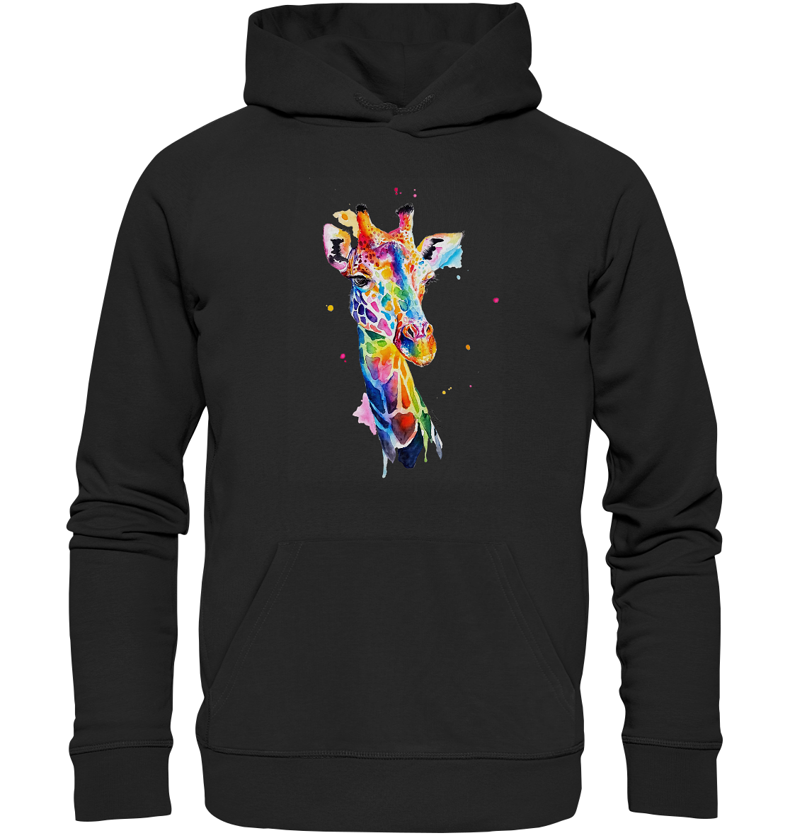 Motiv farbenfrohe Giraffe - Organic Basic Hoodie