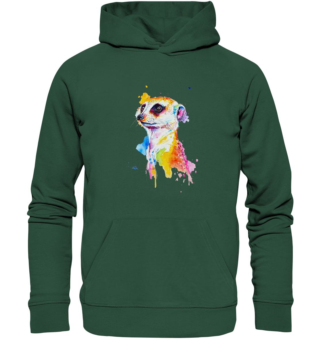 Motiv farbenfrohes Erdmännchen - Organic Basic Hoodie