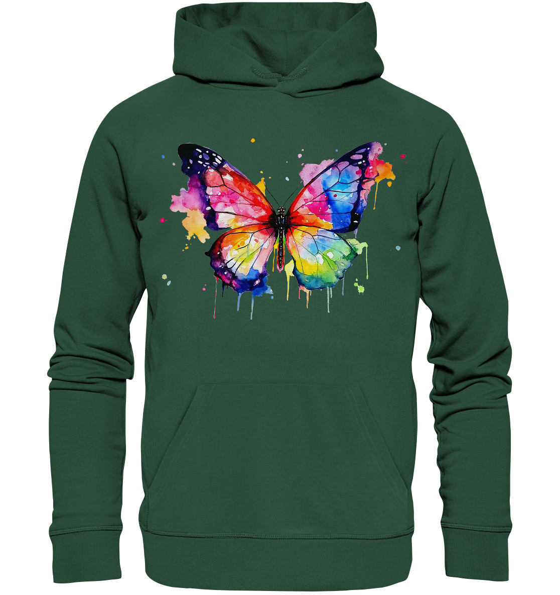 Motiv farbenfroher Schmetterling - Organic Basic Hoodie