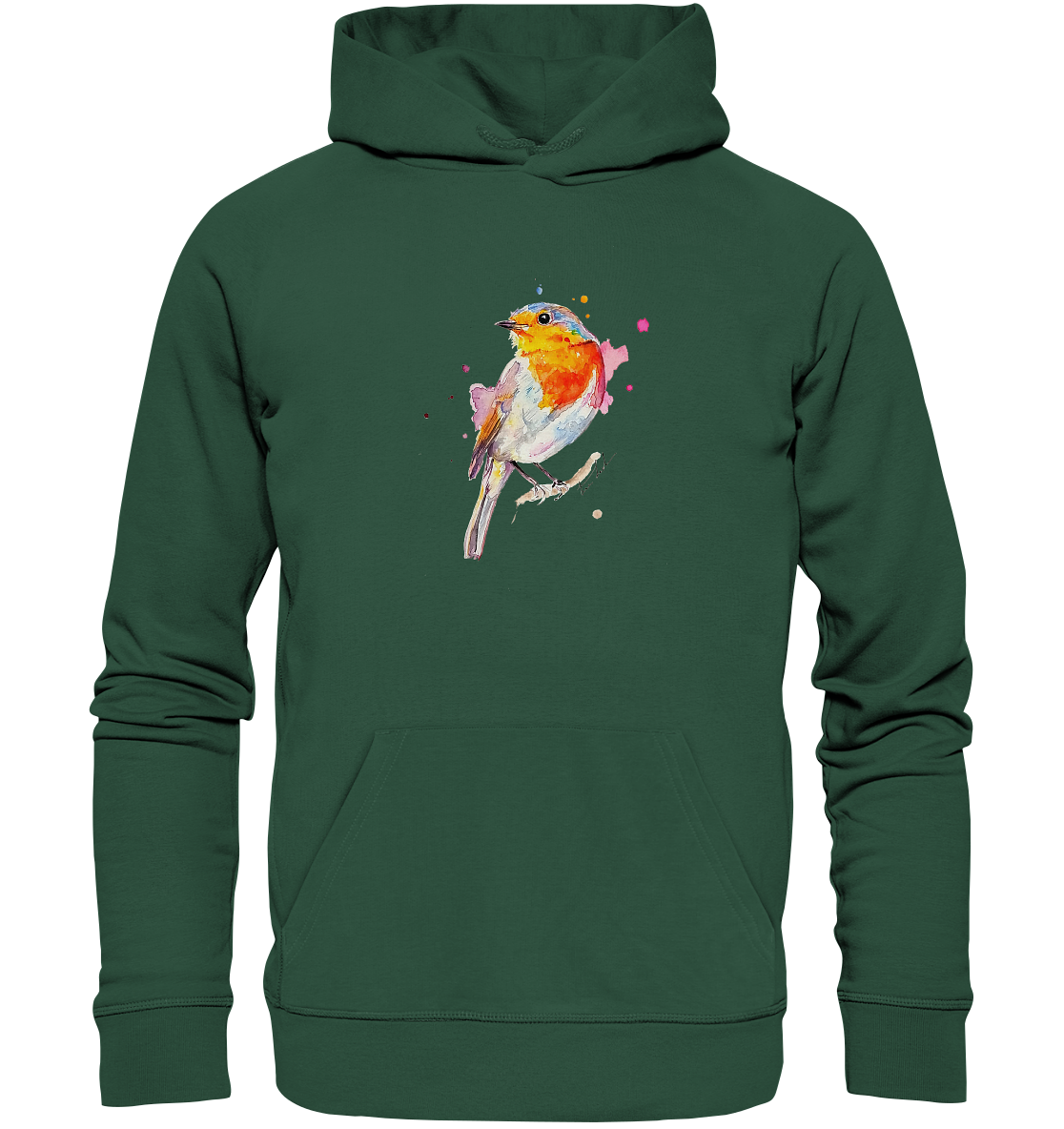 Buntes Rotkehlchen - Organic Basic Hoodie