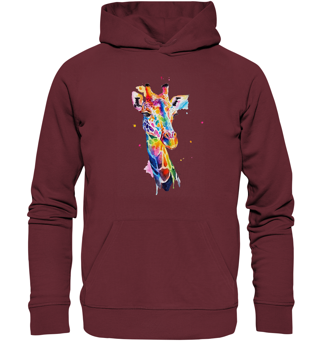 Motiv farbenfrohe Giraffe - Organic Basic Hoodie