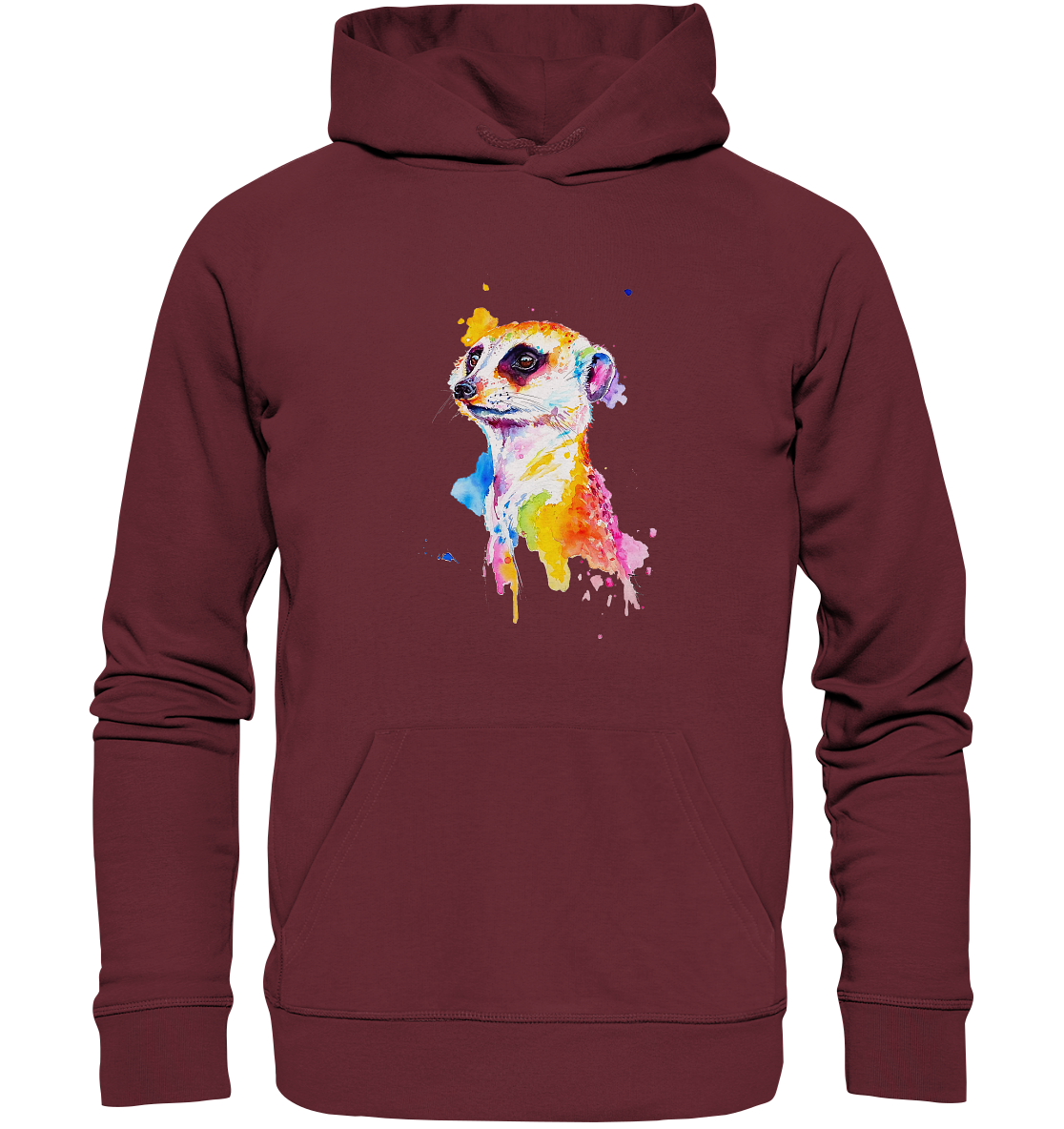 Motiv farbenfrohes Erdmännchen - Organic Basic Hoodie