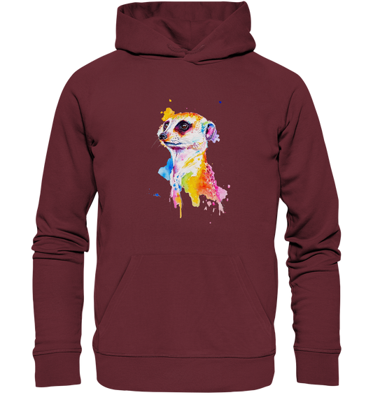 Motiv farbenfrohes Erdmännchen - Organic Basic Hoodie