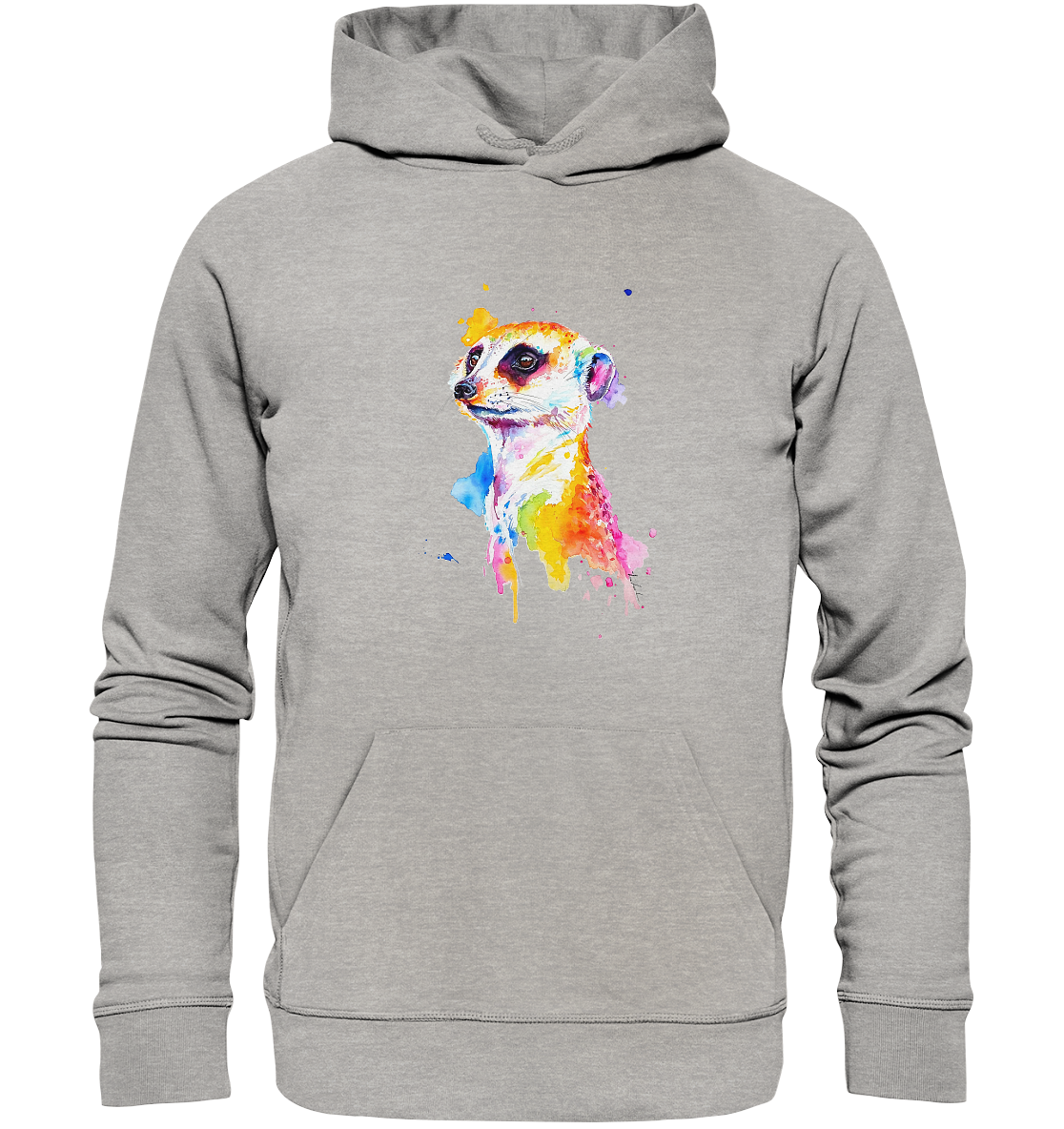 Motiv farbenfrohes Erdmännchen - Organic Basic Hoodie