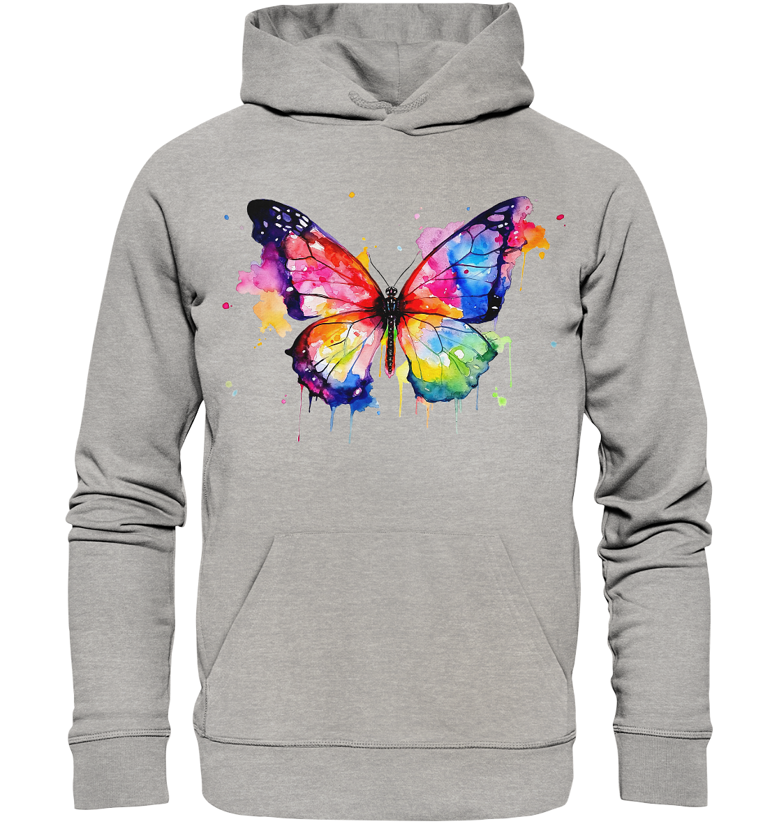 Motiv farbenfroher Schmetterling - Organic Basic Hoodie