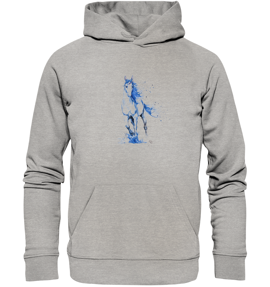 Blaues Einhorn - Organic Basic Hoodie