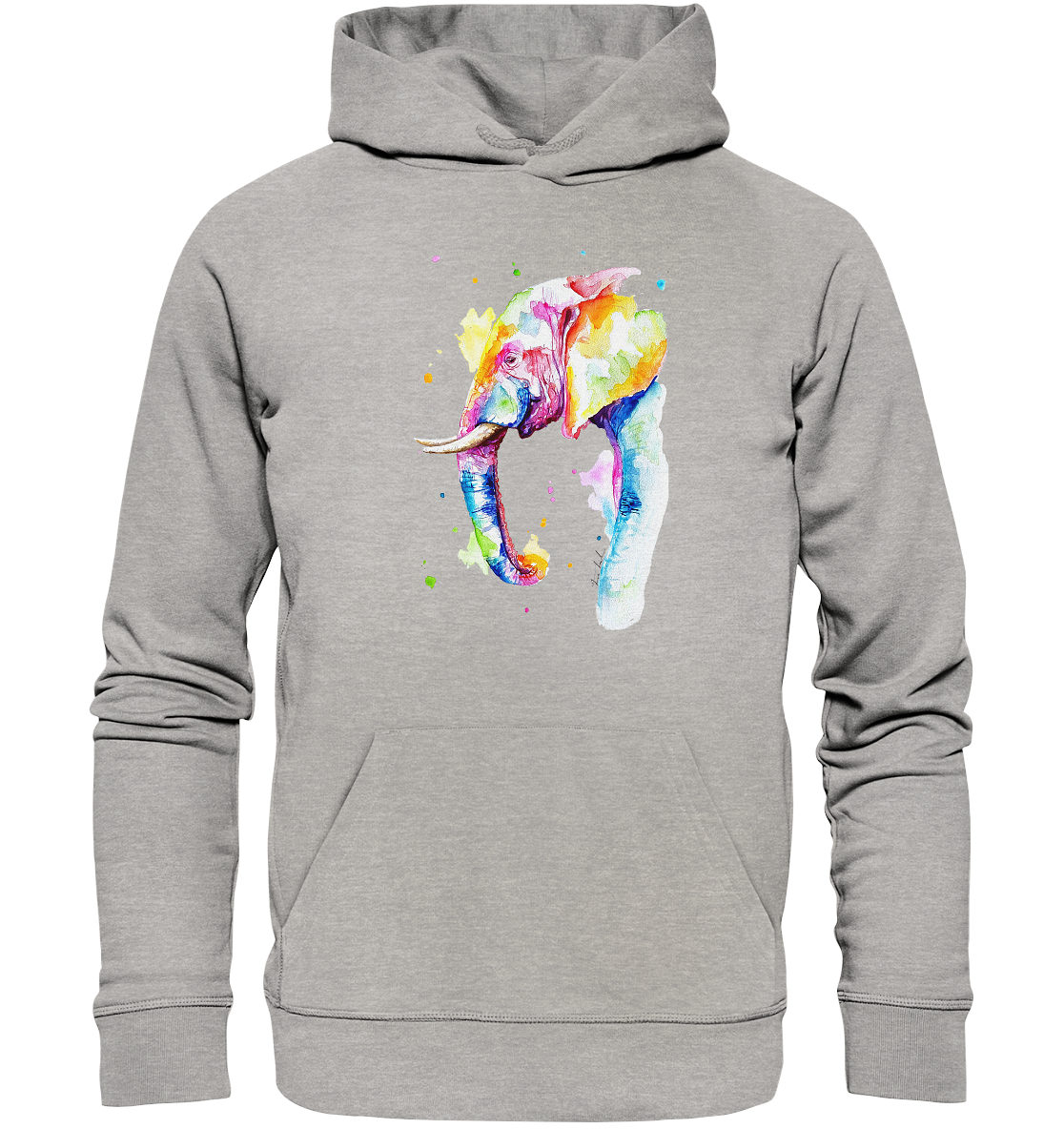 Bunter Elefant - Organic Basic Hoodie