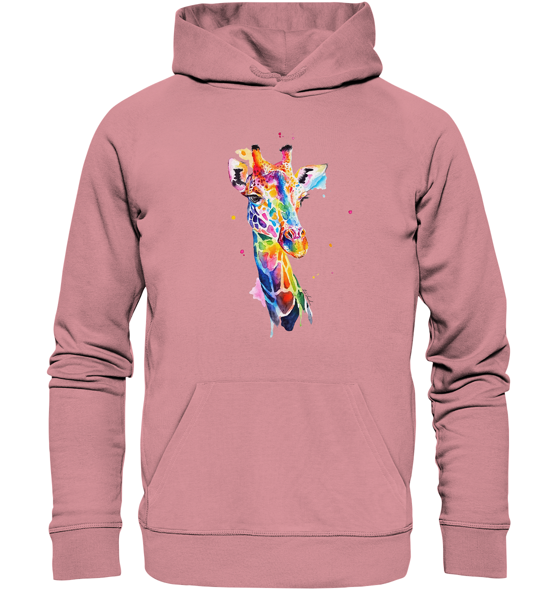 Motiv farbenfrohe Giraffe - Organic Basic Hoodie