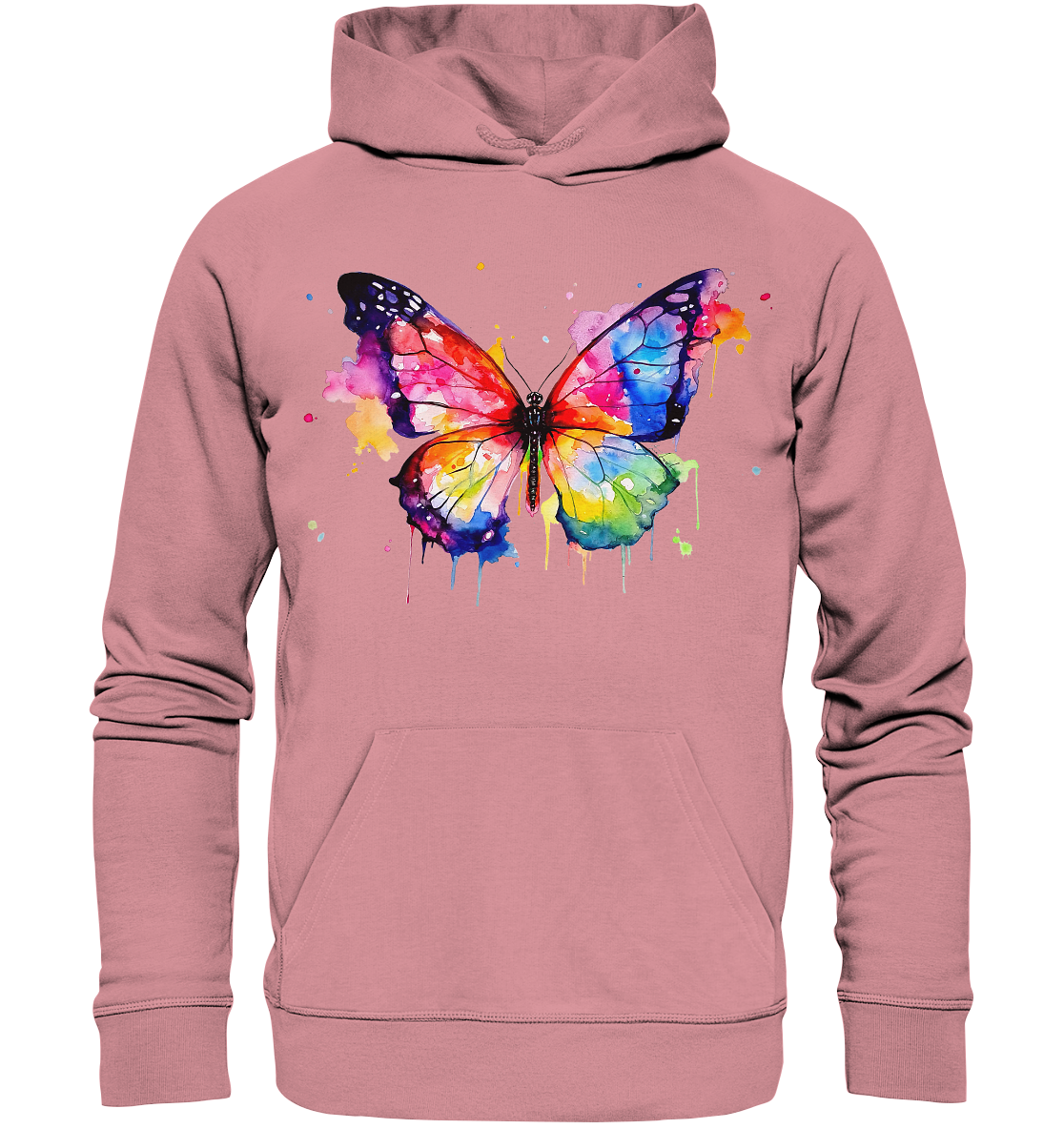 Motiv farbenfroher Schmetterling - Organic Basic Hoodie