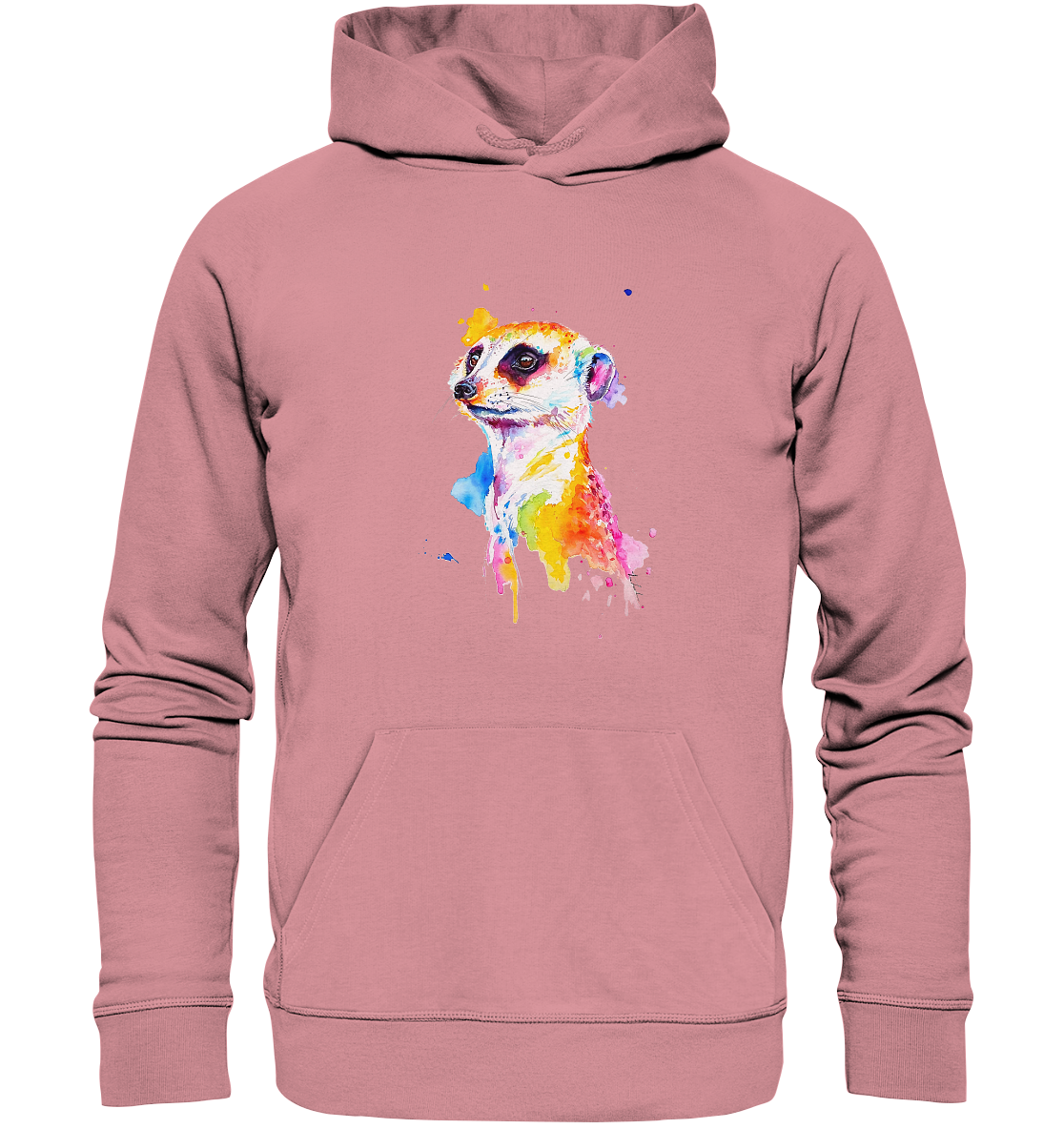 Motiv farbenfrohes Erdmännchen - Organic Basic Hoodie