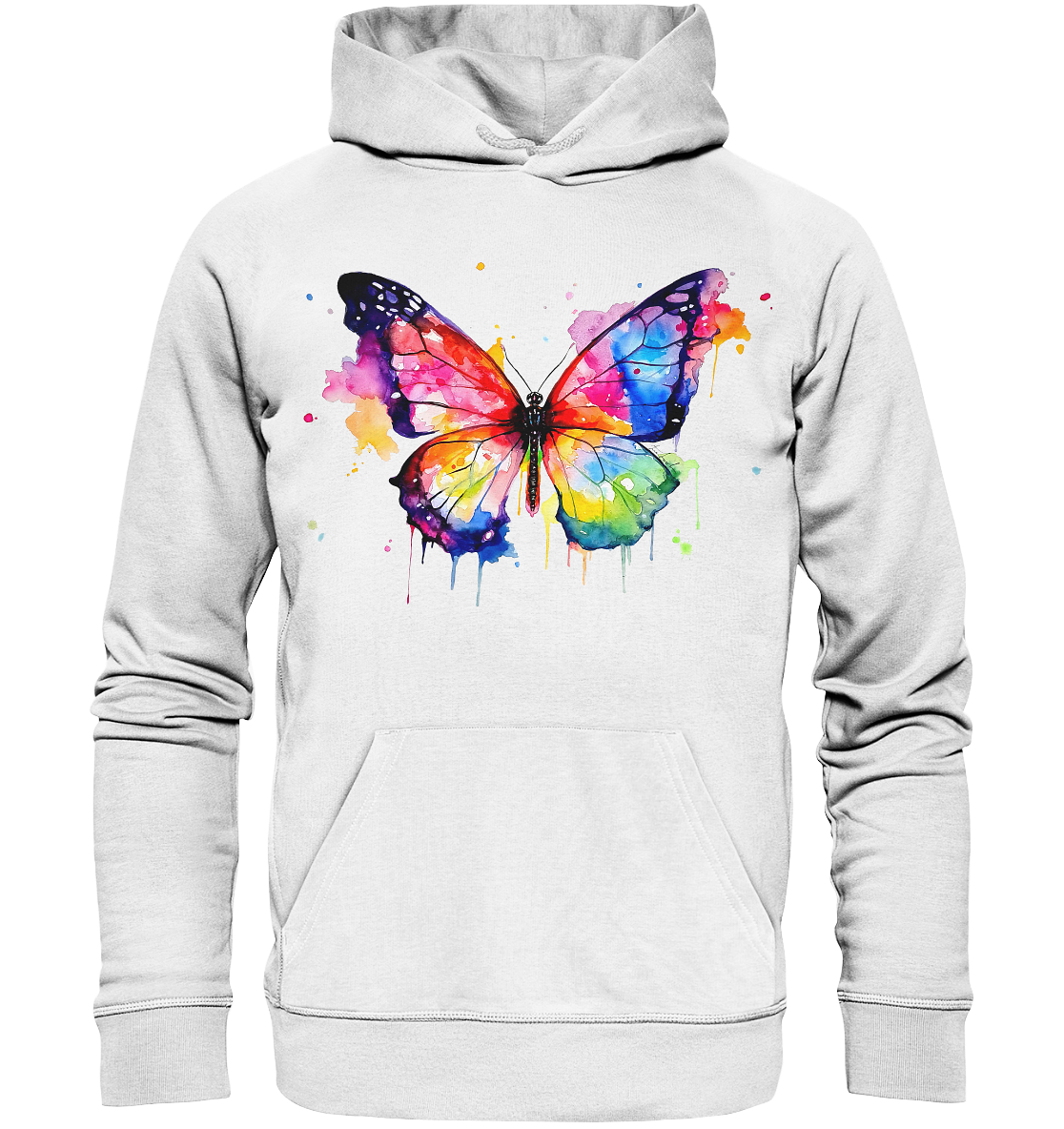 Motiv farbenfroher Schmetterling - Organic Basic Hoodie