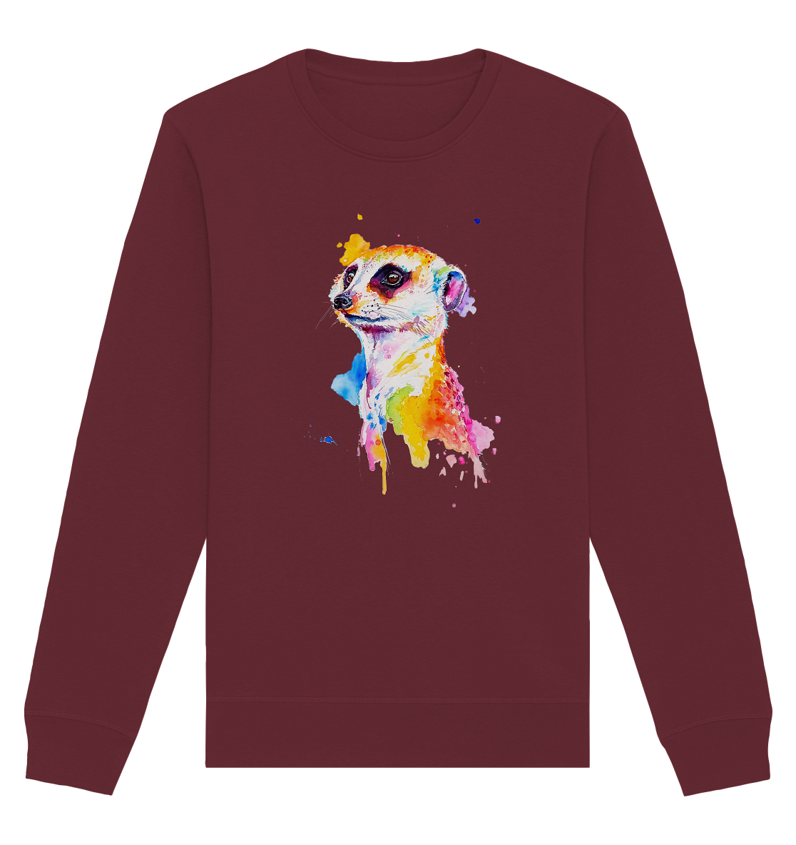 Motiv farbenfrohes Erdmännchen - Organic Basic Unisex Sweatshirt