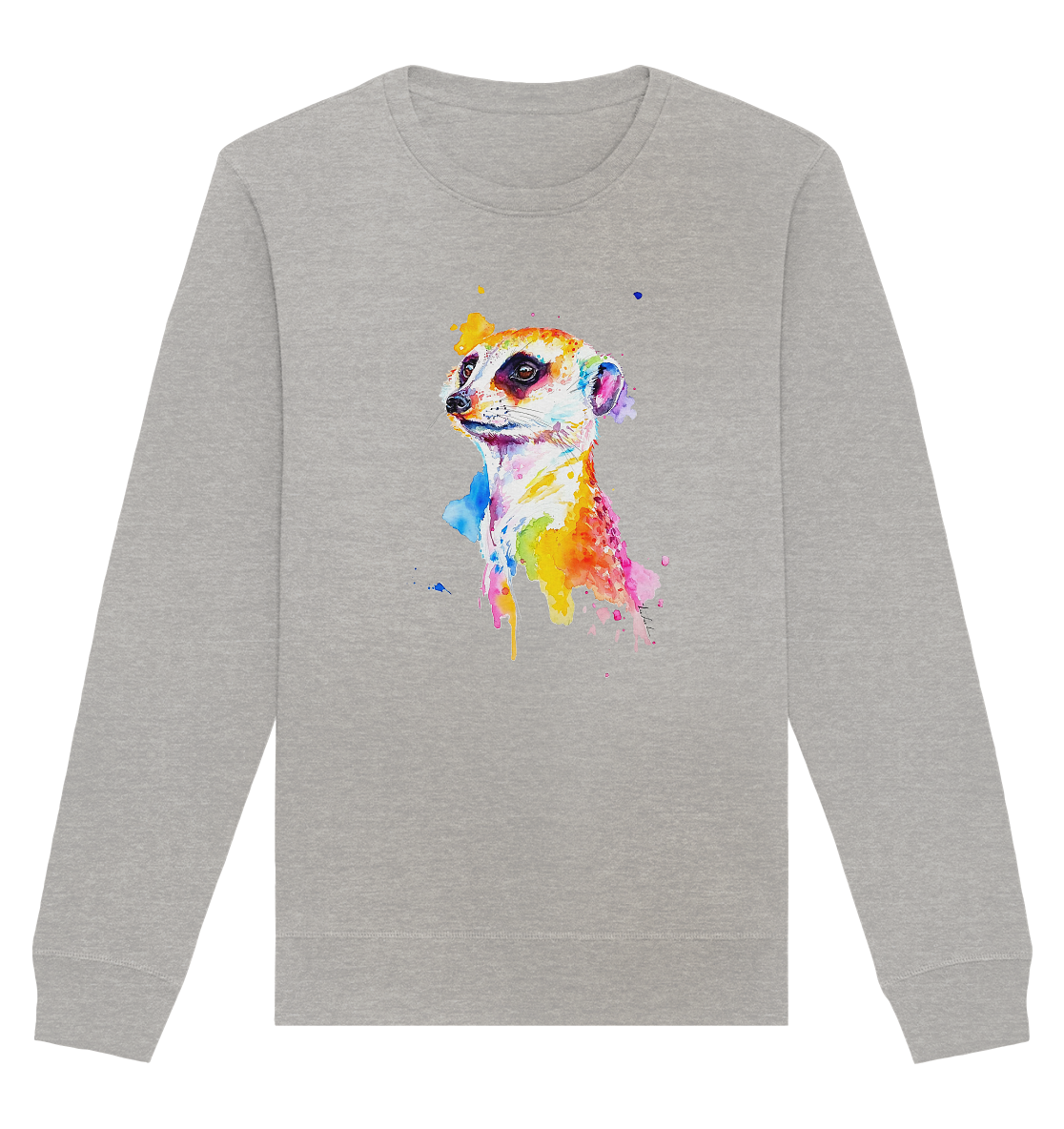 Motiv farbenfrohes Erdmännchen - Organic Basic Unisex Sweatshirt