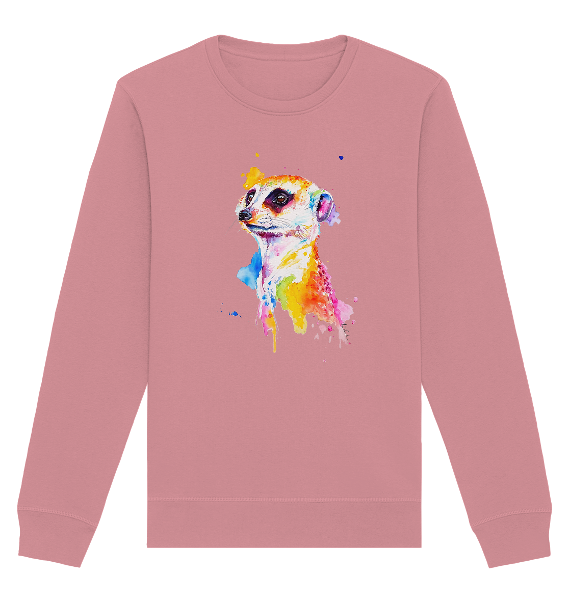 Motiv farbenfrohes Erdmännchen - Organic Basic Unisex Sweatshirt