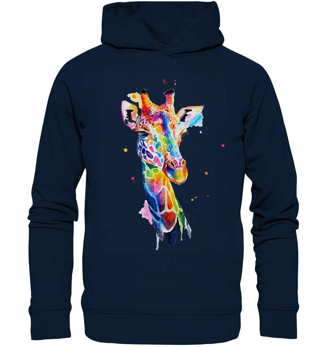 Motiv farbenfrohe Giraffe - Organic Fashion Hoodie